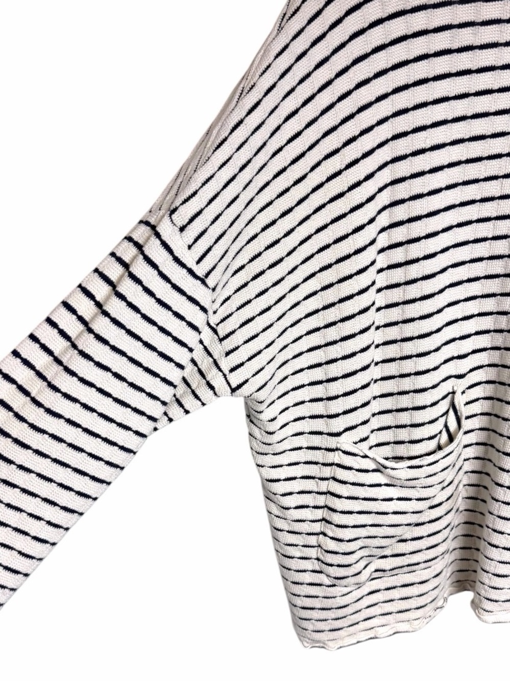 Cut Loose Striped Boatneck Boxy Pullover Pocket Top Made USA Navy Oversized - Picture 5 of 11